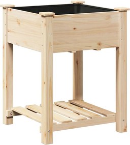 vidaXL Kerti cserép polcokkal Bézs 60,5 x 60 x 76,5 cm Szilárd fenyőfa