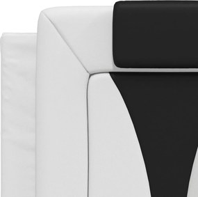 fehér és fekete műbőr fejtámla párna Viana 140 cm