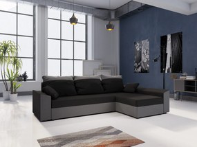 Sarok ülőgarnitúra Paragon L (fekete + szürke) (J). 1057366