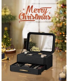 8 rekeszes óratartó doboz, tintafekete