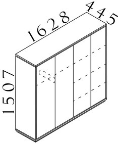 Creator magas gardrób 162,8 x 44,5 x 150,7 cm, antracit / fehér