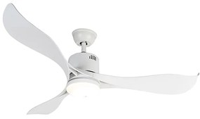 Mennyezeti ventilátor fehér, LED-del és távirányítóval - Kolm