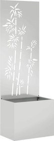 vidaXL Kertvédő vászon Virágos Ezüst 50 x 140 cm Horganyzott acél