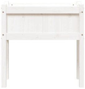 Fehér tömör fenyő kerti virágláda 70 x 31 x 70 cm