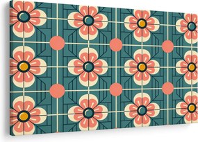 Kép - Retro virágminta (90x60 cm)