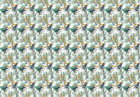 Fotótapéta Tucan Ananász Dzsungel Levelek Trópusi minta 300x210 +ragasztó