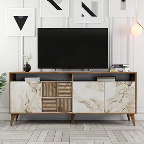 Milan - Walnut, White Marble