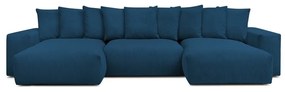Sötétkék kordbársony sarokkanapé Voltaire – Bobochic Paris