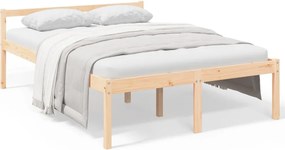vidaXL Small Double tömör fenyőfa ágy időseknek 120 x 190 cm