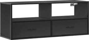 vidaXL fekete szerelt fa és fém TV-szekrény 100x31x39,5 cm