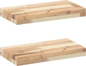 vidaXL 2 db kezeletlen tömör akácfa függőpolc 40 x 20 x 4 cm