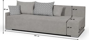 START Háromszemélyes kinyitható kanapé Szürke