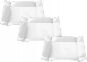 Desszert tányér 20x20 cm fehér porcelán Wilmax szögletes csempe 3 db