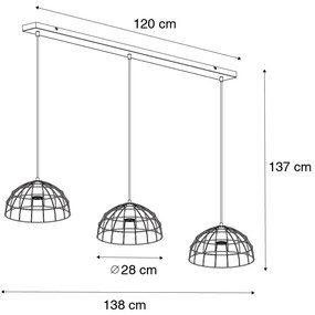 Ipari lógólámpa fekete 3-lámpás - Hanze