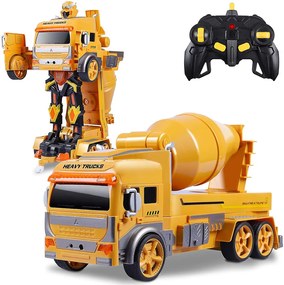 Transformer Robot Rc Beton Keverő Teherautó Autó Gyerekeknek 3.7V Lítium Akku 2.4 Ghz USB Töltő