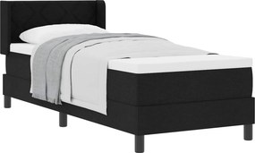 vidaXL Boxrugós ágy matracmal Fekete 200 x 80 cm Poliészter
