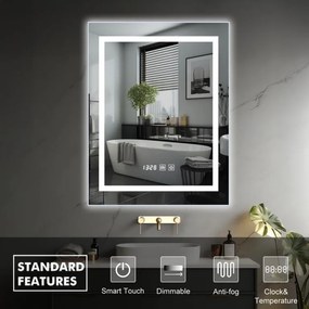 IREDA Fürdőszobatükör LED világítás 60 x 80 cm