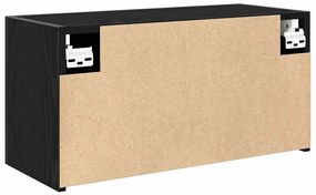 fekete szerelt fa fali fürdőszobaszekrény 60x25x30 cm