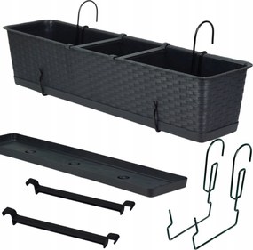 Ratolla erkélyláda állvánnyal Téglalap alakú virágtartó 69cm fogantyúk