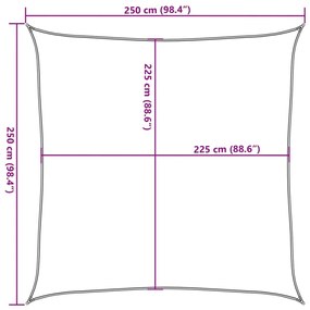 sárga HDPE napvitorla 160 g/m² 2,5 x 2,5 m