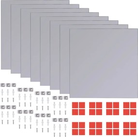 vidaXL 8 db keret nélküli tükörcsempe 20,5 cm