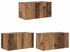 TV szekrény 3 pcs Barna 60 x 30 x 30 cm Faanyag