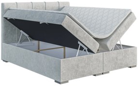 Franciaágy Boxspring 160 cm Ruffy (világosszürke) (matraccal és tárolóhellyel). Akció -17%. 1043447