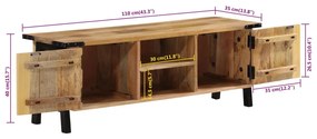tömör mangófa TV-szekrény 110x35x40 cm