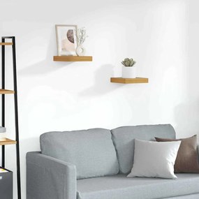 vidaXL Falpolc Falra szerelhető 2 pcs Barna 23 x 23,5 x 4 cm Faanyag