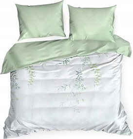 Ágyneműhuzat VERANO7 220x200 Design91 fehér zöld finom gallyak virágok