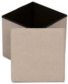 Tárolós Puff, Bézs Szövet. TAB-461 CRM2