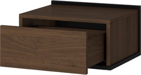 Zenar fali éjjeliszekrény fiókkal 50 cm - elegáns dió / fekete