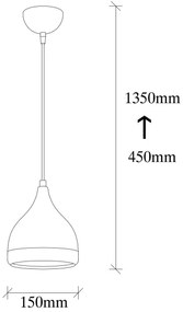 YILDO kábeles függőlámpa 1xE27/40W/230V fekete/réz