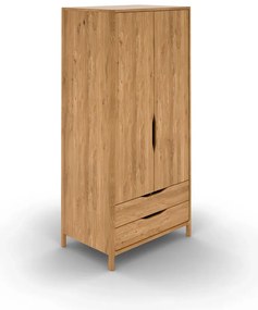 Natúr színű tölgyfa ruhásszekrény 96x188 cm Twig – The Beds