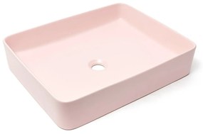 Mosdó lapra SAT Infinitio 50x40 cm rózsaszín színben matt felülettel túlfolyás nélkül SATINF5040PM