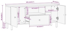 tömör mangófa TV-szekrény 105 x 33 x 46 cm