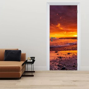 Fotótapéta ajtóra - Naplemente a tenger mellett (95x205cm)