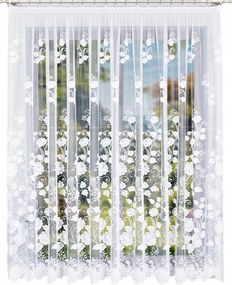 Jacquard mintás függöny 023006, 300x230cm egyenes, virágmintás (szegélyekkel)