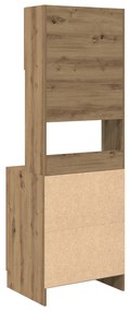 Konyhai Szekrény Kézműves Tölgy 60x50x180 cm Szerkezeti Fa