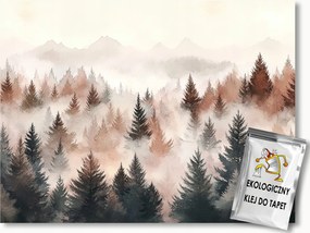 Fotótapéta Flizelina Tájkép Hegyek Erdő Fák Ősz Köd 400x280 ragasztó