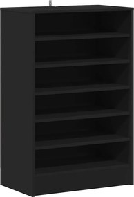 vidaXL fekete szerelt fa cipősszekrény 60 x 35 x 92 cm