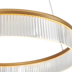 Modern függőlámpa sárgaréz 59cm LED-del, 3 lépésben dimmelhető - Anello csillár