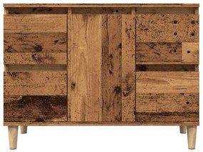 antik fa színű szerelt fa mosdószekrény 80 x 33 x 60 cm