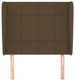 sötétbarna szövet fejtámla szárnyakkal 93 x 23 x 118/128 cm