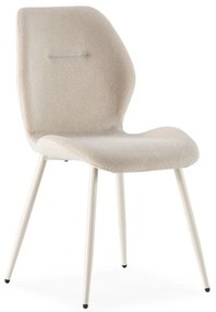 Krémszínű kárpitozott étkezőszék szett 4 db-os Ansu – Marckeric
