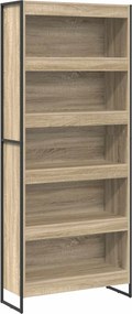 vidaXL Könyvespolc 2 pcs Sonoma 80 x 30 x 155 cm Faanyag