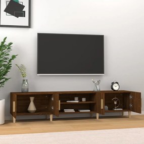 barna tölgy színű szerelt fa TV-szekrény 180x31,5x40 cm