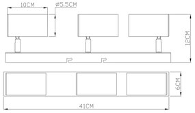 Globo 57911-3M - ROBBY 3xGU10/35W fekete/messing spotlámpa 230V