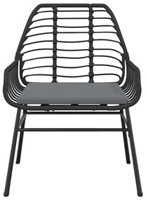 5 részes fekete polyrattan üveg kerti étkezőgarnitúra párnákkal