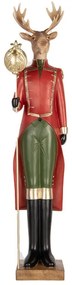 Lord Rudolf piros ruhás szarvas vintage karácsonyi dekor figura 81 cm